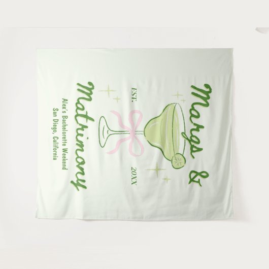 Margs & Huwelijk Vrijgezellenfeest Achtergrond Wer Wandkleed (Voorkant (horizontaal))