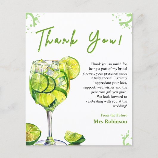 Margs & Huwelijk Vrijgezellenfeest Dank u kaart (Voorkant)