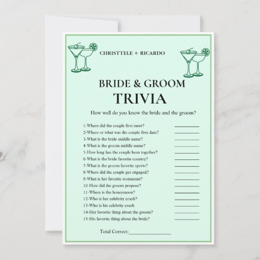 Margs & Huwelijksbruid & bruidegom Trivia Game Kaa Aankondiging (Voorkant)