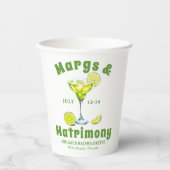 Margs & Huwelijkscocktail lime green bachelorette Papieren Bekers (Voorkant)