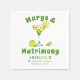Margs & Huwelijkscocktail lime green bachelorette Servet