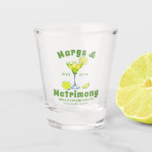 Margs & Huwelijkscocktail lime green bachelorette Shot Glas (Voorkant)