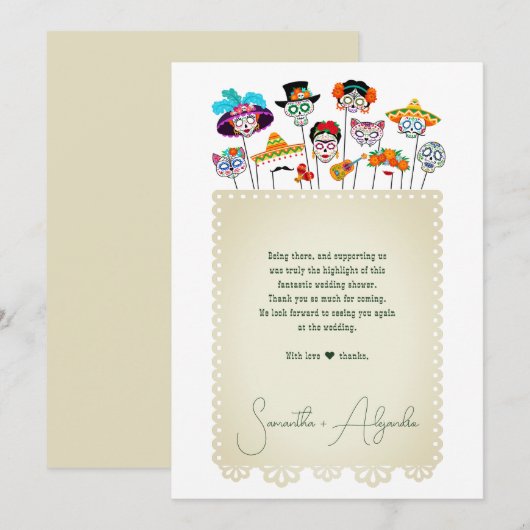 Margs & Huwelijksfeest Mexicaanse Koppel Bruiloft Bedankkaart (Voorkant / Achterkant)