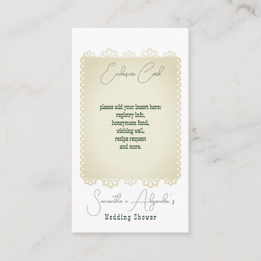 Margs & Huwelijksfeest Mexicaanse koppels Douche Informatiekaartje (Voorkant)