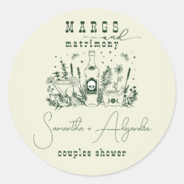 Margs Huwelijksfeest Schedel Mexicaanse Fiesta Kop Ronde Sticker