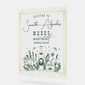 Margs Huwelijksfeest Schedelfeest Koppel Bruisfees Acryl Bord (Hoek)