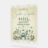 Margs Huwelijksfeest Schedelfeest Koppel Bruisfees Acryl Bord (Hoek)