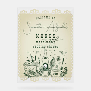 Margs Huwelijksschedel Fiesta Paar Douche Welkom Acryl Bord