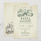 Margs Huwelijksschedel Mexicaanse Fiesta Paar Douc Kaart (Voorkant / Achterkant)