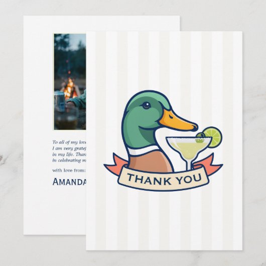 Margs Mallards & Matrimony Lake Bachelorette Bedankkaart (Voorkant / Achterkant)