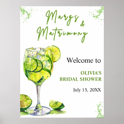 Margs & Martrimony Cocktail Vrijgezellenfeest Welk Poster (Voorkant)