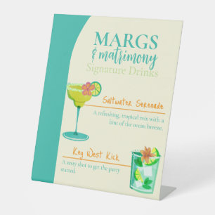 Margs & Matrimony Bachelorette-feest Reclamebord Met Voetstuk