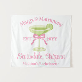 Margs & Matrimony Bachelorette Party Achtergrond Wandkleed