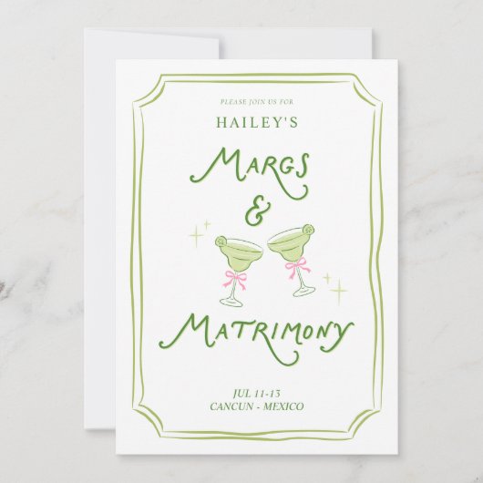 Margs & Matrimony Bachelorette Reisplan Kaart (Voorkant)