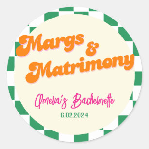 Margs & Matrimony Bachelorette Weekend feest Ronde Sticker