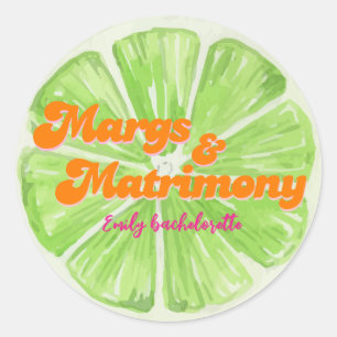 Margs & Matrimony Bachelorette Weekend feest Ronde Sticker