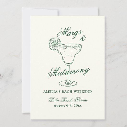 Margs & Matrimony Bachelorette Weekend Kaart (Voorkant)