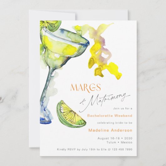 Margs & Matrimony Bachelorette Weekend Route Kaart (Voorkant)