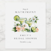 Margs & Matrimony Bloemende Bruiloftsdouche Wijn Etiket (Enkel label)