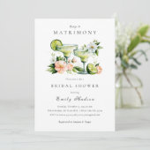 Margs & Matrimony Bloemige Bruidsfeest Kaart (Staand voorkant)
