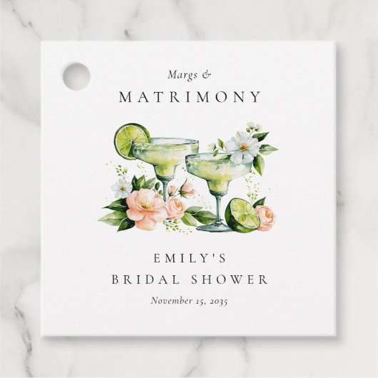 Margs & Matrimony Bloemisten Bruiloft Feest Bedankjes Labels (Voorkant)