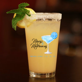 Margs & Matrimony Blue Margarita Bruiloft Feest Glas