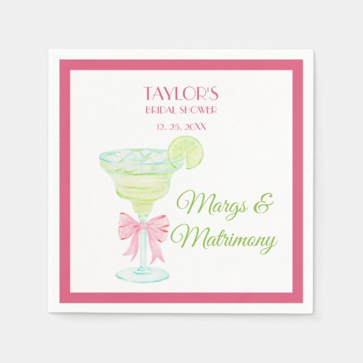 Margs & Matrimony Bruidsfeest uitnodiging Servet (Voorkant)
