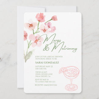 Margs & Matrimony Bruidsjurk Roze & Salie Bloemen Kaart