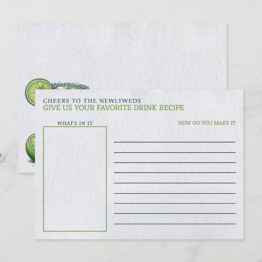 Margs & Matrimony Bruidsmeisjesfeest Drank Recept Informatiekaartje (Voorkant / Achterkant)