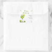 Margs & Matrimony Cocktail Bruidsfeest Dank Je Vierkante Sticker (Tas)