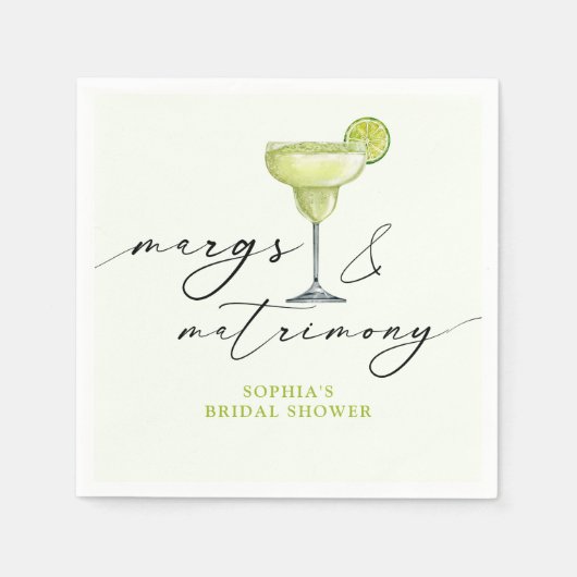 Margs & Matrimony Green Lime Bridal Shower Servet (Voorkant)