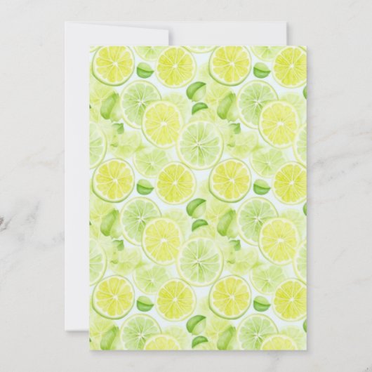 Margs & Matrimony Groen Lime Bruiloftsfeest Kaart (Achterkant)