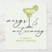 Margs & Matrimony Groen Limoen Vrijgezellenfeest Wijn Etiket (Enkel label)