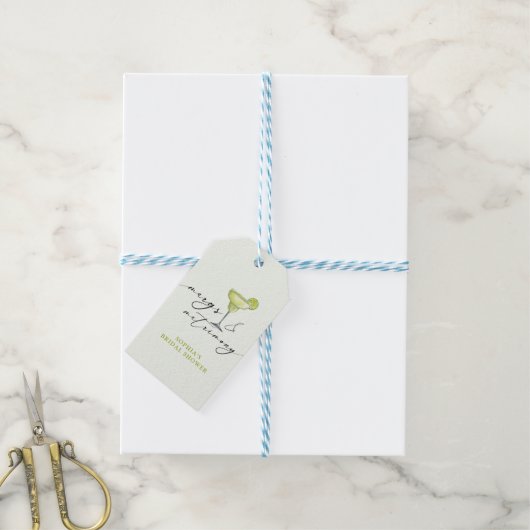 Margs & Matrimony Groene Lime Bruiloft Feest Cadeaulabel (Met Touw)