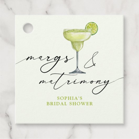 Margs & Matrimony Groene Limoen Bruiloft Bedankjes Labels (Voorkant)