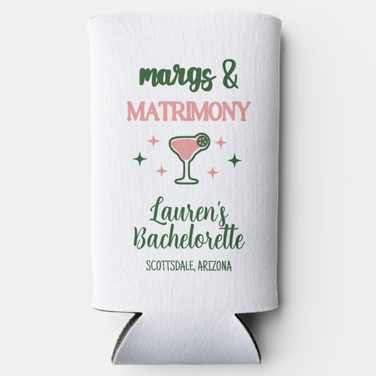 Margs & Matrimony- Het Feest Seltzer Blikjeskoeler (Voorkant)