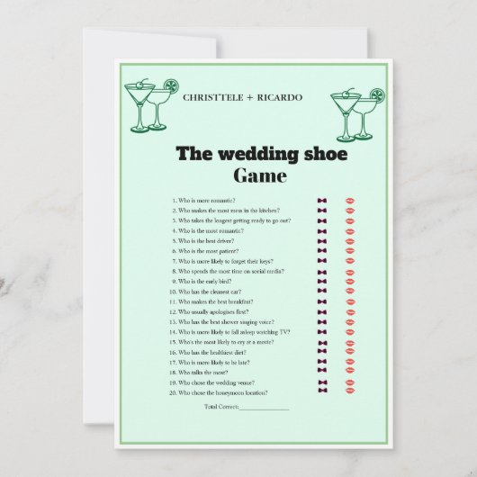 Margs & Matrimony Huwelijksschoen spel Kaart (Voorkant)