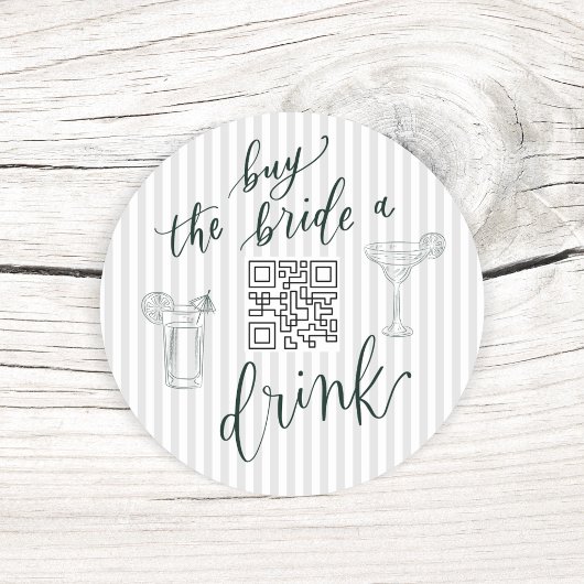 MARGS & MATRIMONY KOPEN THE BRIDE EEN DRINK BACH P RONDE STICKER