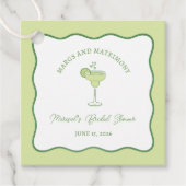 "Margs & Matrimony" Lime Margarita Bruiloftsfeest Bedankjes Labels (Voorkant)