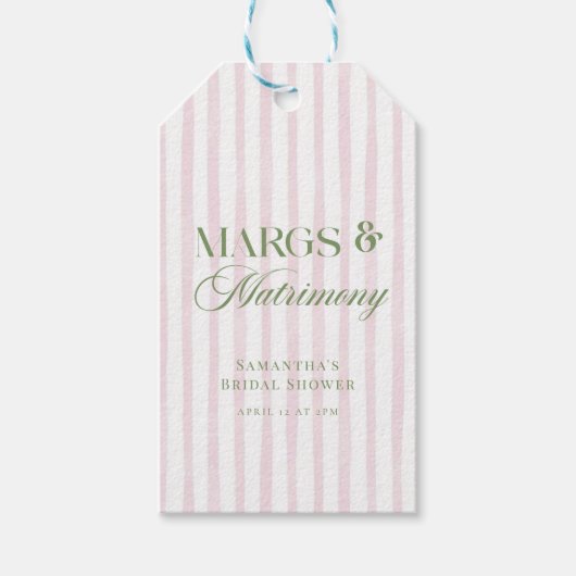 Margs & Matrimony Lime Margarita Bruiloftsfeest Cadeaulabel (Voorkant)