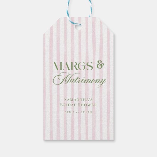 Margs & Matrimony Lime Margarita Bruiloftsfeest Cadeaulabel (Achterkant)