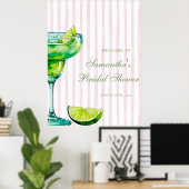 Margs & Matrimony Lime Margarita Bruiloftsfeest Poster (Thuiskantoor)