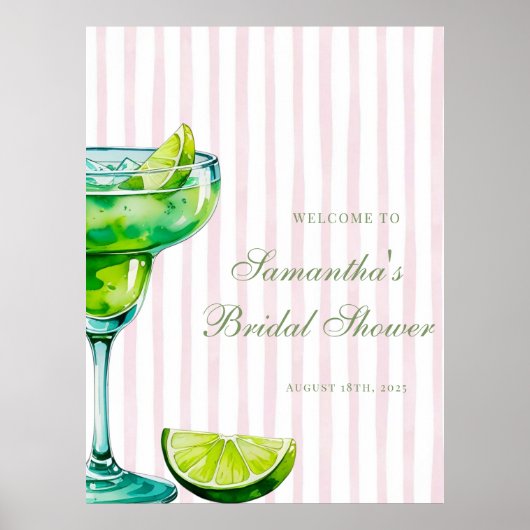 Margs & Matrimony Lime Margarita Bruiloftsfeest Poster (Voorkant)