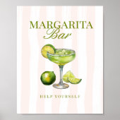 Margs & Matrimony Margarita Bar Sign Poster (Voorkant)