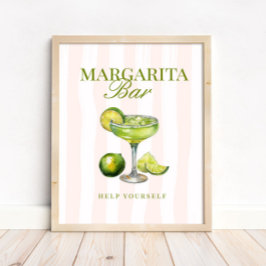 Margs & Matrimony Margarita Bar Sign Poster