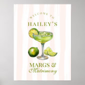 Margs & Matrimony Margarita Bruiloftsborrel Bord Poster (Voorkant)