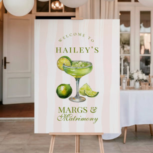 Margs & Matrimony Margarita Bruiloftsborrel Bord Poster