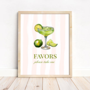 Margs & Matrimony Margarita Bruiloftsborrel Bord Poster