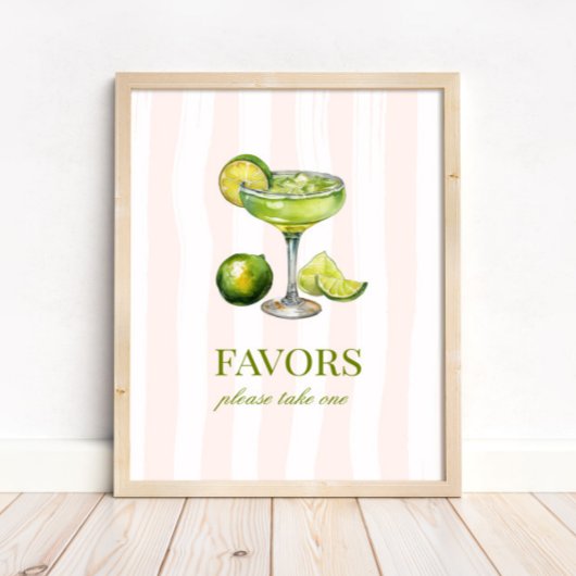Margs & Matrimony Margarita Bruiloftsborrel Bord Poster