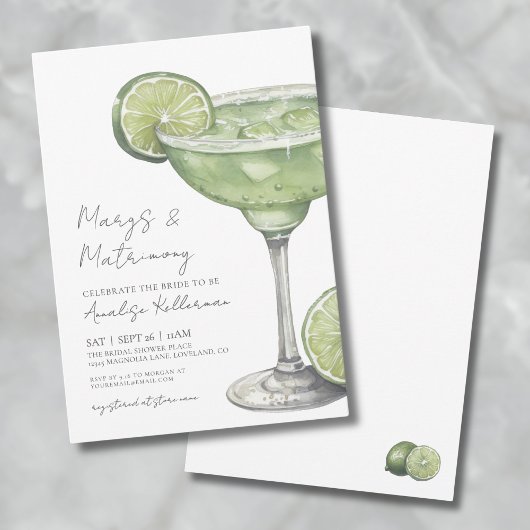 Margs & Matrimony Margarita Bruiloftsborrel Kaart